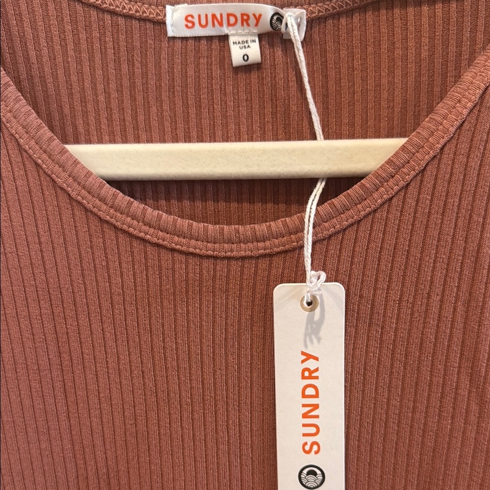 Sundry Terracotta Ribbed Dress - Picture 2 of 6